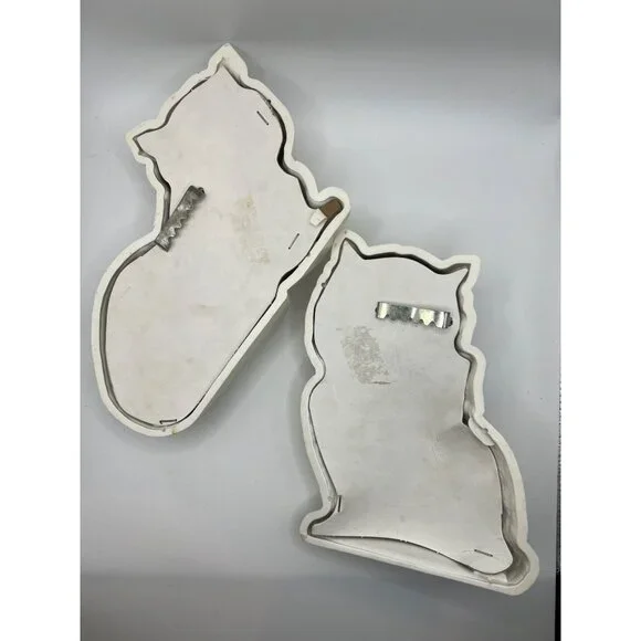 VTG Plastic Burwood White Persian‎ Cats Hanging Wall Decor Set of 2 - Kitty Cats - Picture 6 of 9